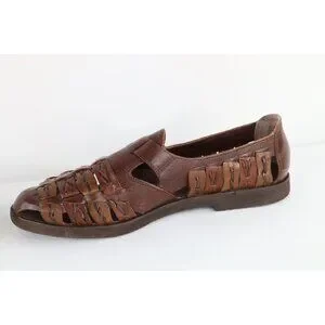 Vintage 90s Streetwear Mens 12 D Braided Buckle Leather Fisherman Sandals Brown Fisherman Sandals Vintage - Etsy main image 4